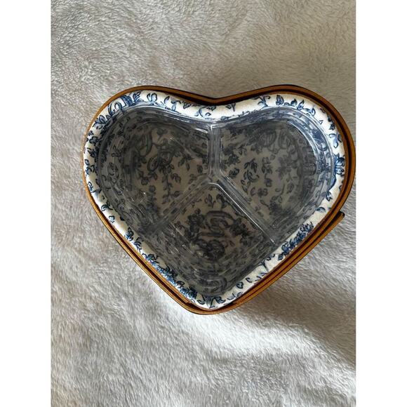Longaberger‎ Little Love Heart basket blue toile set VALENTINES - Picture 2 of 3